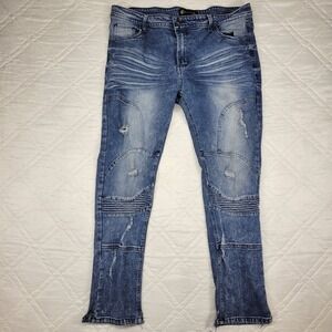 ROCAWEAR Skinny Fashion Distressed blue jeans men's‎ 36X30